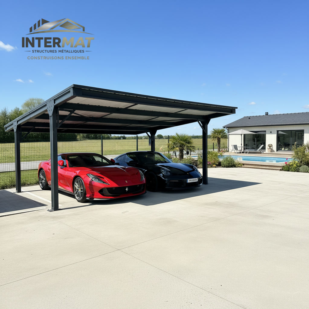 Carport simple pente métallique INTERMAT